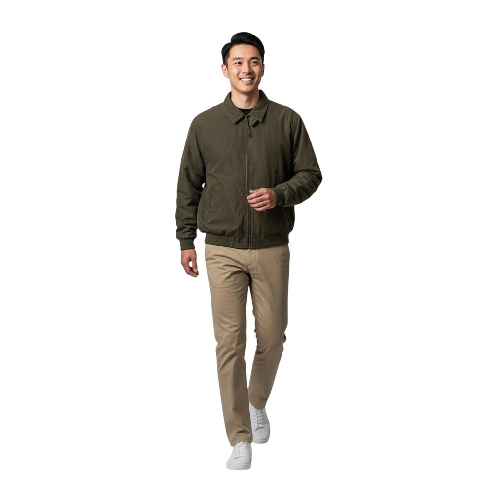 Weatherproof‎ Garment Co  XL Olive Green Harrington Jacket Golf Casual Dadcore